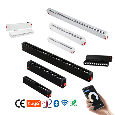 Czarny Biały Inteligentny system oświetlenia szynowego Spotlight Grille Lampa Liniowa Inteligentna Brak głównej lampy