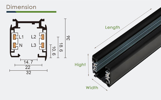 System szyn oświetleniowych CE RoHS 0,5 m 1 m 1,5 m System oświetlenia szynowego LED