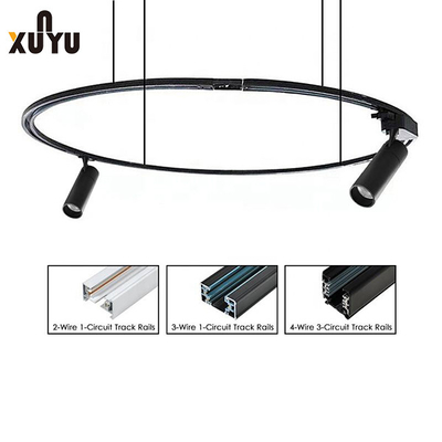 Zawieszenie aluminiowe okrągłe oświetlenie szynowe 2 przewody 3 przewody 4 przewody