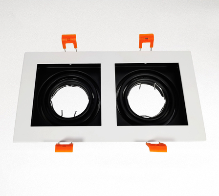 Podwójna Głowica Prostokątna Mr16 Obudowa Downlight Regulowany Kąt Wpuszczana