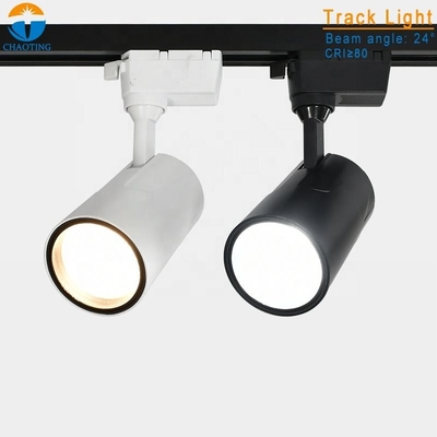 Aluminiowa + plastikowa czarna powierzchnia Track Light Cob 24W Szybkie rozpraszanie ciepła