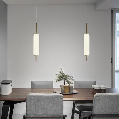 Minimalistyczna lampa wisząca LED Jadalnia 6000K długa lampa wisząca