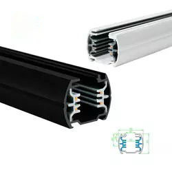 OEM ODM Czarna szyna torowa LED 43-34 mm Cztery przewody i trzy obwody