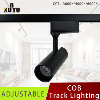 Czarno-białe aluminiowe regulowane oświetlenie szynowe LED 80LM / W