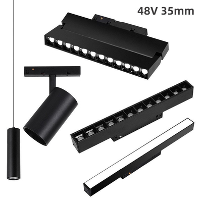 Aluminium 48v 35mm Salon Oświetlenie toru magnetycznego lewy i prawy mobilny