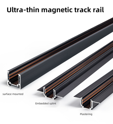 Ultra cienka szyna magnetyczna 48 V montowana na powierzchni Wbudowana aluminiowa szyna 1m 2m 3m