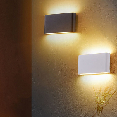 Ultra cienki salon sypialnia lampka nocna z podwójną głowicą kinkiet 6w 12w wodoodporny