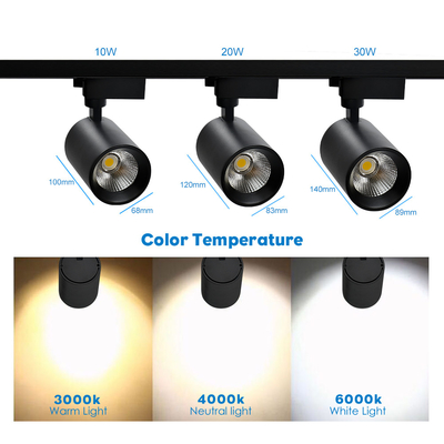 3500K Kolor czarny COB Track Light 10W 20W 30W Do sklepu odzieżowego