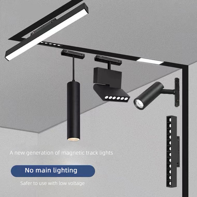 Wbudowane oświetlenie liniowej kratki Cob LED 48V Magnetyczne oświetlenie szynowe czarno-białe