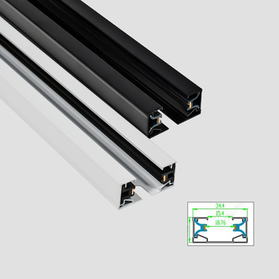 AC110-248V 2-przewodowy płaski miedziany system szynowy Spotlight Czarny biały kolor