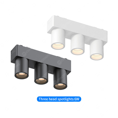 CRI90 Magnetyczny Trójgłowy Światło Strop bez LED Czarno-biały reflektor